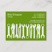 Instrumente des Handels (Chubby) - Weiß auf Grün Visitenkarte (Rückseite)