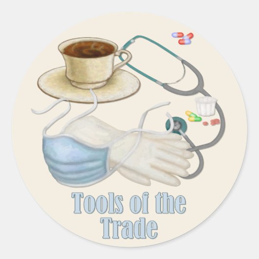 Instrumente des Handels Runder Aufkleber (Vorderseite)