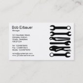 Instrumente des Handels - Weiß auf Dunkelbraun 330 Visitenkarte (Rückseite)