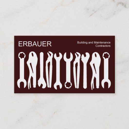 Instrumente des Handels - Weiß auf Dunkelbraun 330 Visitenkarte (Vorderseite)