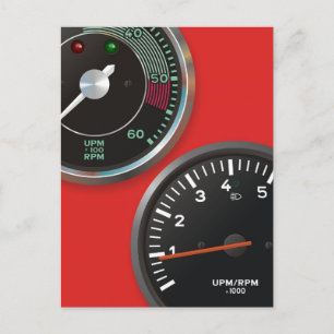 Instrumente für das Vintage Auto / klassische Fahr Postkarte