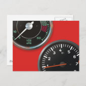 Instrumente für das Vintage Auto / klassische Fahr Postkarte (Vorne/Hinten)