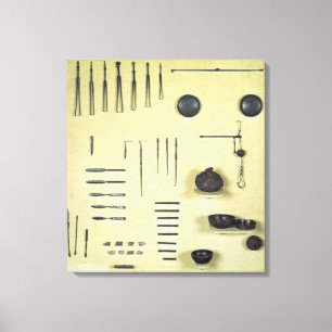 Instrumente vom Fall eines Oculists, von Reims Leinwanddruck