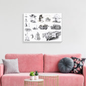 Instrumente zur Ermittlung und Verwendung von Leinwanddruck (Insitu (Wohnzimmer))