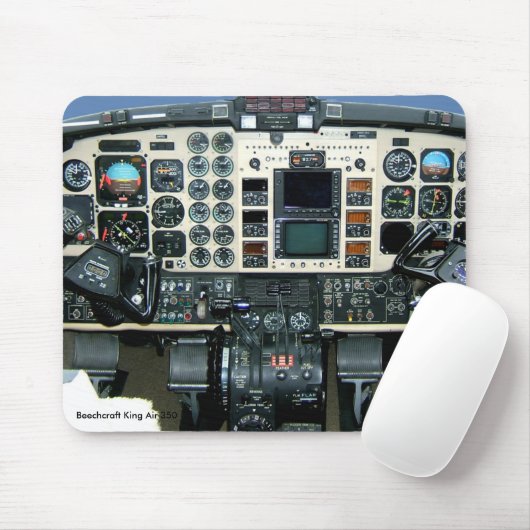 Instrumentenbrett Mausunterlage Beechcraft Mousepad (Mit Mouse)