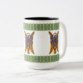 Insular Art "Eagle of John" Illuminated Manuskript Zweifarbige Tasse (VorderseiteRechts)