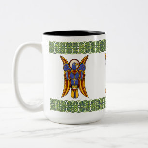 Insular Art "Eagle of John" Illuminated Manuskript Zweifarbige Tasse