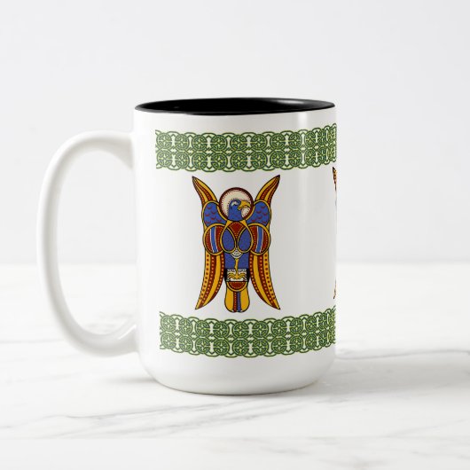 Insular Art "Eagle of John" Illuminated Manuskript Zweifarbige Tasse (Links)