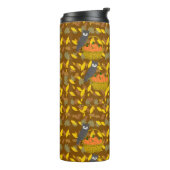 🦉 Insulated Bottle Owl and Pumpkin Patch Fall Rep Thermosbecher (Nach links gedreht)
