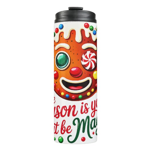 Insulated Thermal Tumbler: Magical Gingerbread Man Thermosbecher (Vorderseite)