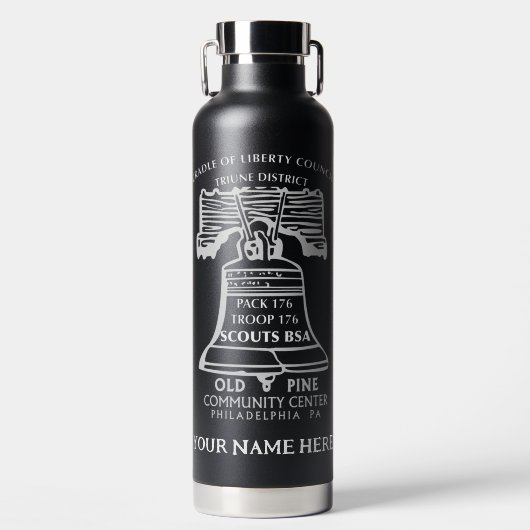 Insulated Water Bottle - Black (Personalized) Trinkflasche (Vorderseite)