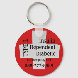 Insulin Abhängig vom Typ 1 Diabetes EMT Warnhinwei Schlüsselanhänger
