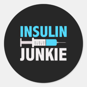 Insulin Junkie Cool Vorbeugung Diabetes Geschenk1 Runder Aufkleber