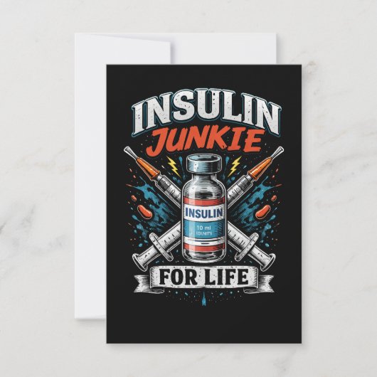 Insulin-Junkie fürs Leben Dankeskarte (Vorderseite)