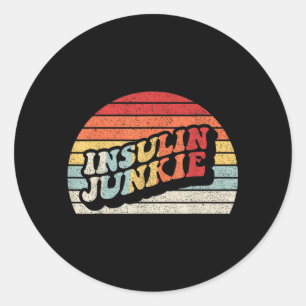 Insulin-Junkie Lustiger Diabetiker Typ-1-Diabetes Runder Aufkleber