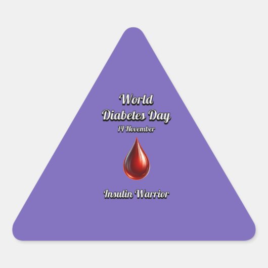Insulin Warrior Weltdiabetestag. Dreieckiger Aufkleber (Vorderseite)