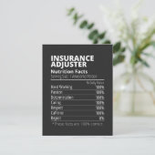 Insurance Adjuster Nutrition Facts Funny Dankeskarte (Stehend Vorderseite)