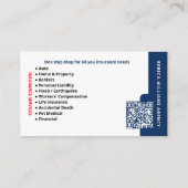 Insurance Agent / Company Visitenkarte (Rückseite)