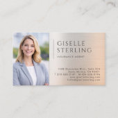 Insurance Agent Photo Brushed Metal Visitenkarte (Vorderseite)