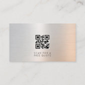 Insurance Agent QR Code Brushed Metal Visitenkarte (Rückseite)