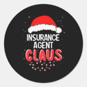 Insurance Agent Santa Claus Christmas Matching Cos Runder Aufkleber (Vorderseite)