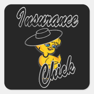 Insurance Chick #4 Quadratischer Aufkleber