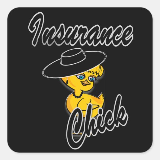 Insurance Chick #4 Quadratischer Aufkleber (Vorderseite)