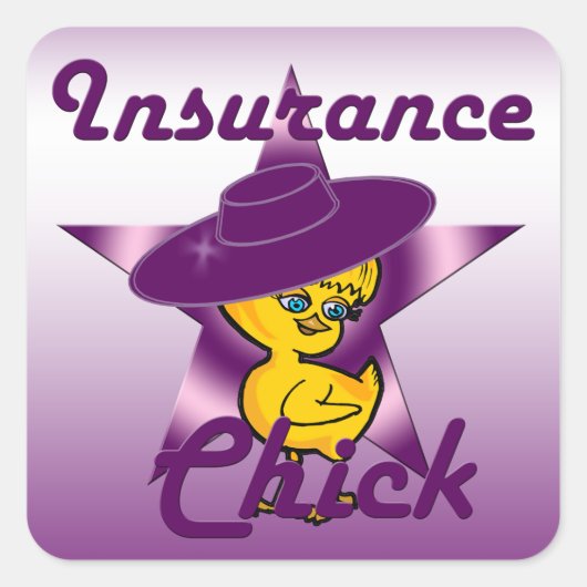 Insurance Chick #9 Quadratischer Aufkleber (Vorderseite)