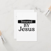 Insured By Jesus Christian Faith Encouragement Karte (Vorderseite/Rückseite Beispiel)