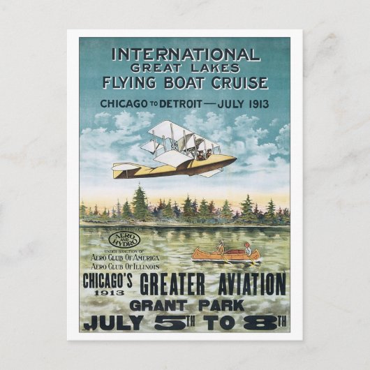 Int l Great Lakes Flying Boat Cruise Postkarte (Vorderseite)