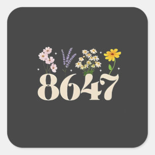 intage 8647, Anti Trump, Feministin der Blumenwelt Quadratischer Aufkleber