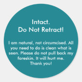 Intakt, Nicht zurückziehen! Aufkleber (Vorderseite)