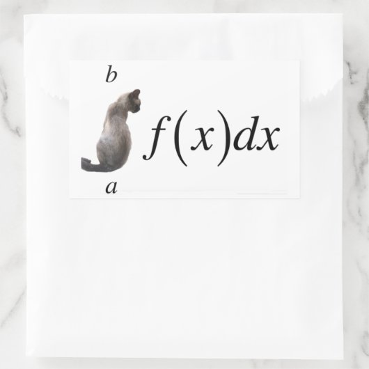 Integral cat rechteckiger aufkleber (Tasche)