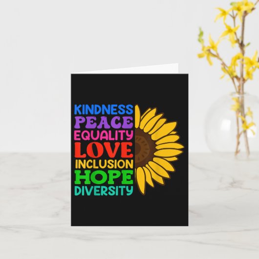 Integration Akzeptanz und Solidarität Bewusstsein Karte (Gelbe Blume)