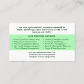 Integrative Gesundheitsversorgung - Funktionsmediz Visitenkarte (Rückseite)