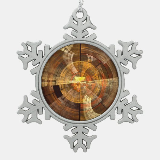 Integrität Abstrakte Kunst Schneeflocken Zinn-Ornament (Vorderseite)