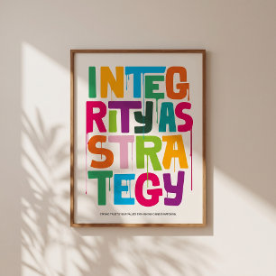 Integrität als Strategie - Typografie Druck   Wand Poster