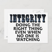Integrität: Das Richtige tun, auch wenn... Postkarte (Vorne/Hinten)