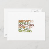 Integrität ist das Richtige, auch wenn ... Postkarte (Vorne/Hinten)