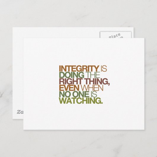 Integrität ist das Richtige, auch wenn ... Postkarte (Vorne/Hinten)