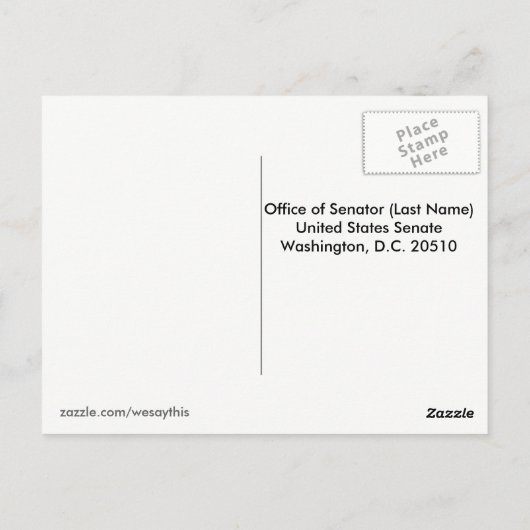 "Integrität normalisieren" - Schreiben des Senator Postkarte (Rückseite)