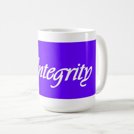Integrität - persönliche Fortschritts-Wert-Tasse Kaffeetasse (VorderseiteRechts)