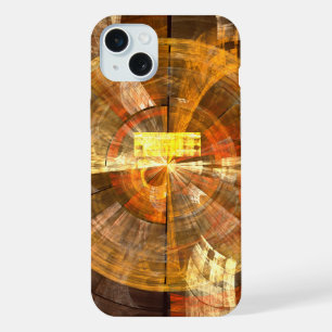 Integrität Radiale abstrakte Kunst in warmen Goldt iPhone 15 Plus Hülle