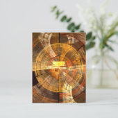Integrität Radiale Abstrakte Kunst in warmen Goldt Postkarte (Stehend Vorderseite)
