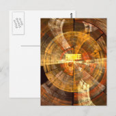 Integrität Radiale Abstrakte Kunst in warmen Goldt Postkarte (Vorne/Hinten)