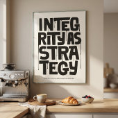 Integrity As Strategy - Typography Print |Wall Art Poster