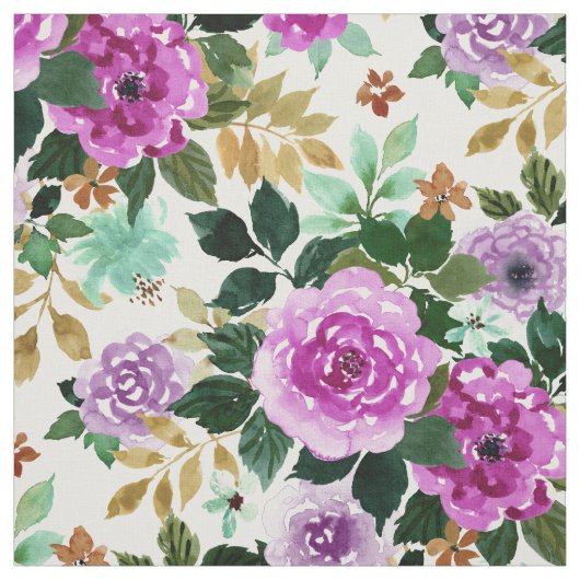 INTEGRITY Lila Minze Gold Floral Stoff (Muster)