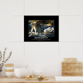 INTEGRITY Motivierend Grau Wolf Art Print Poster (Küche)