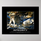 INTEGRITY Motivierend Grau Wolf Art Print Poster (Vorne)