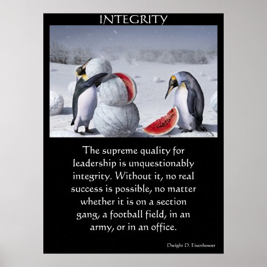 INTEGRITY Pinguine Gebäude Wassermelone Schneemann Poster (Vorne)